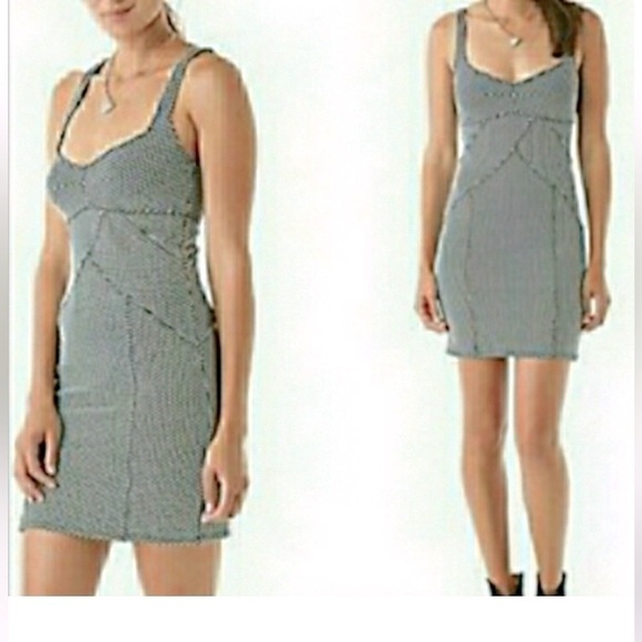 Free People black and white polka dot bodycon dress - Picture 2 of 8